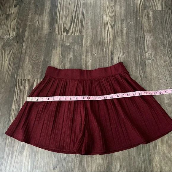 Zara Flared Burgundy Oxblood Shorts Skorts - Picture 10 of 11